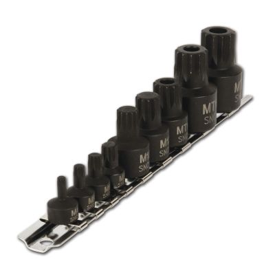 WLMW38965 image(0) - Wilmar Corp. / Performance Tool 9 Piece Impact Triple Square Bit Sockets
