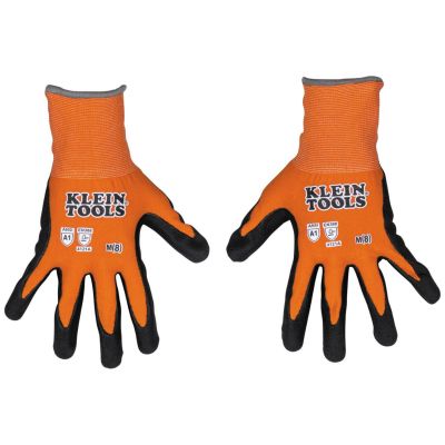 KLE60580 image(0) - Klein Tools Knit Dipped Gloves, Cut Level A1, Touchscreen, Medium, 2-Pair