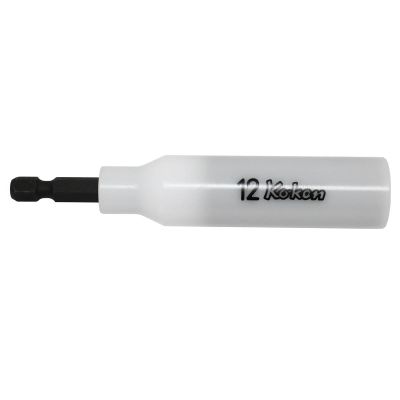 KKN115G-100-12FR image(0) - Ko-ken USA 115G.100-12FR 1/4 Hex Drive Nut Setter with Plastic Protector 12 mm 6 Point Length 100 mm Slide Magnet Turnable POM cover