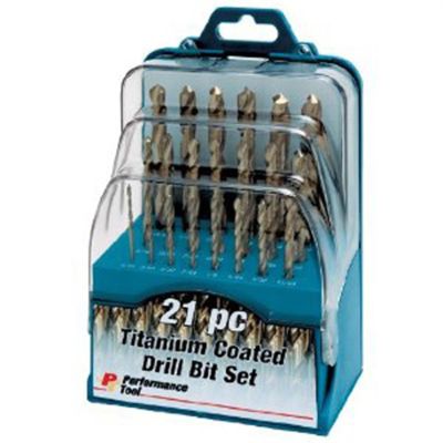 WLMW9016 image(0) - Wilmar Corp. / Performance Tool 21 Piece Titanium Coated Drill Bit Set