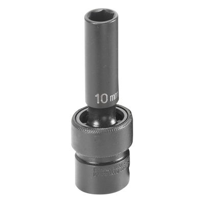GRE1010UMD image(0) - Grey Pneumatic 3/8" Drive x 10mm Deep Universal Socket 6 Point - Black