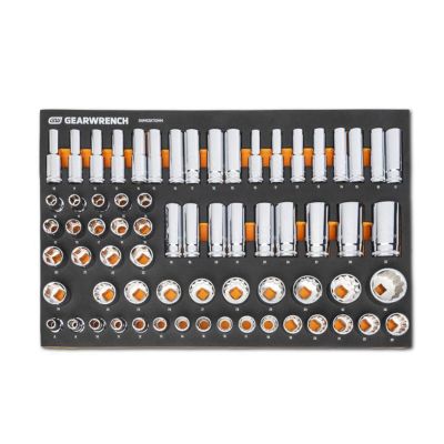 KDTGWMSSKT12MM image(0) - GEARWRENCH 67 Piece 1/2" Drive Master Metric Socket Set in Foam Storage Tray