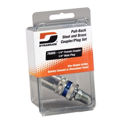 DYB76005 image(0) - Dynabrade Pull-back Steel and Brass Coupler/Plug Set