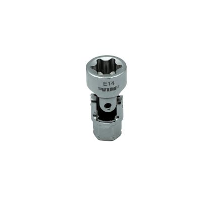 VIMDDSUJET414 image(0) - VIM Tools E14 TORX Dual Drive Stubby UJ Socket - 1/4 Inch X 11 mm Drive
