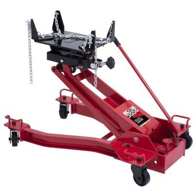 INT3179A image(0) - American Forge & Foundry Transmission Jack - Hydraulic - Floor Style - Low Profile Wishbone Style - 3,000 Lbs. Capacity - 6.5" Min H to 31.7" High H - Manual Hand Pump - Heavy Duty