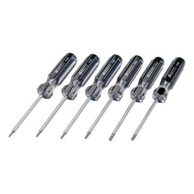 WLMW80006 image(0) - Wilmar Corp. / Performance Tool 6 Piece Star Screwdriver Set w/Rack