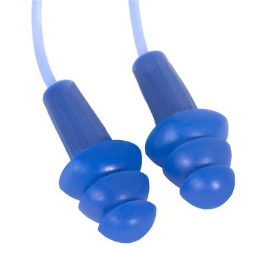 SRW13822 image(0) - Jackson Safety Earplugs - H20 Metal Detectable - Reusable  - Corded - Blue - NRR 26 - (100 Pair Per Dispenser Box)