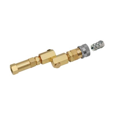 TRATP28 image(0) - Tracer Products Brass, swivel-type R-1234yf coupler for EV/Hybrid with check valve and purge fitting.