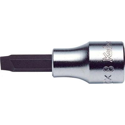 KKN3005-5 image(0) - Ko-ken USA 3005-5 3/8 Square Drive Bit Socket Slotted 1.0X5.5 Length 60 mm