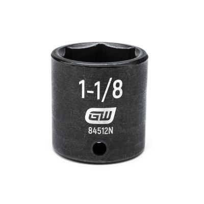 KDT84512N image(0) - GEARWRENCH 1/2 Inch Drive 6 Point Standard Impact SAE Socket 1-1/8 Inch