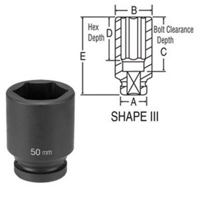 GRE4060MD image(0) - Grey Pneumatic 1" Drive x 60mm Deep Socket