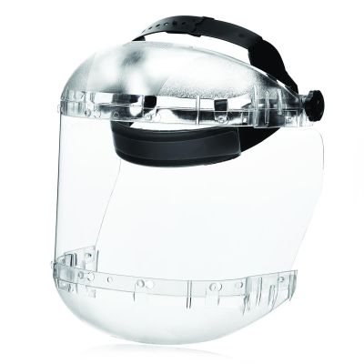 SRWS38440 image(0) - Sellstrom Face Shield - 380 Series &ldquo;MAX LIGHT&rdquo; - 6.5" x 19.5" x 0.040" Window - Clear AF - Ratcheting Headgear - Dual Crown