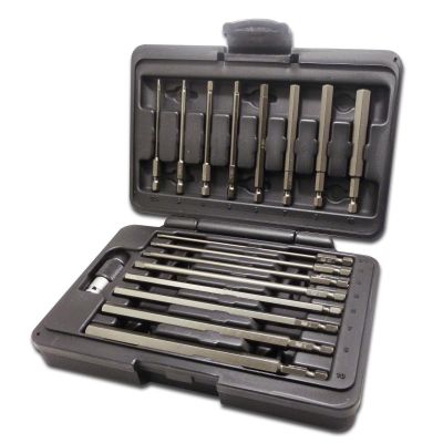 VIMPDM100 image(0) - VIM Tools Power Drive Metric Hex Bit Set, 2.5 mm Thru 10 mm,18 Piece Set, 8 Piece 3.5 Long, 8 Piece 6 Inch Long