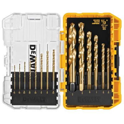 DWTDW1341 image(0) - DEWALT 14-Piece Titanium Nitride Coated Speed Tip Drill Bit Set