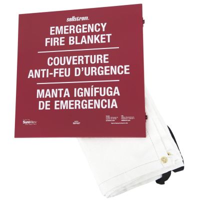SRWS97457 image(0) - Sellstrom 100% Fiberglass High Temp Emergency Fire Blanket in Metal Storage Case