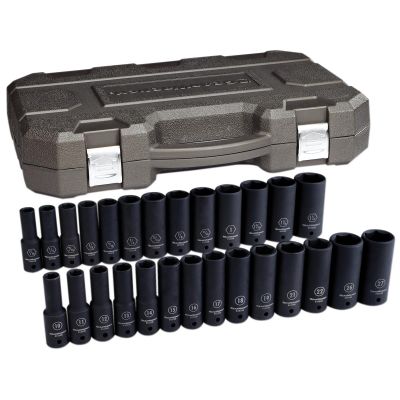 KDT84949N image(0) - GEARWRENCH 27 Piece 1/2 Inch Drive 6 Point Deep Impact SAE/Metric Socket Set