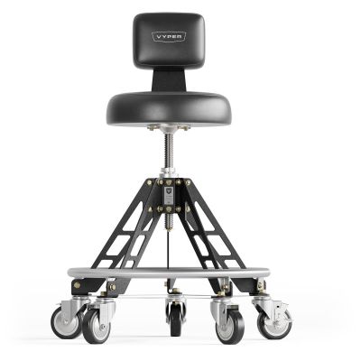 VYPESM-B-B-ACM image(0) - Vyper Industrial 400 lb Capacity Elevated Steel Max Acme Rod Shop Chair - Black/Black