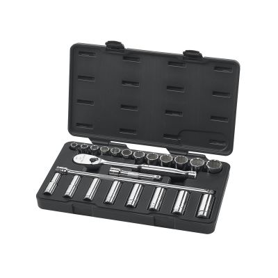 KDT80707 image(0) - GEARWRENCH 23 Piece 1/2 Inch Drive 6 Point Standard & Deep SAE Mechanics Tool Set
