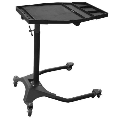 KTI75125 image(0) - K Tool International Adjustable Work Tray Work Table, 29" x 20" Steel Top, Mobile Garage Service Tray