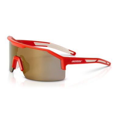 JCK60011 image(0) - Jackson Safety Safety Glasses - MAXVIEW+ Series - Gold Mirror Lens - Red Frame - Hardcoat Anti-Scratch