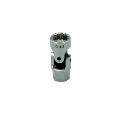 VIMDDSUJ438 image(0) - VIM Tools 3/8 Inch 12 Point Dual Drive Stubby UJ SAE Socket - 1/4 Inch X 11 mm Drive