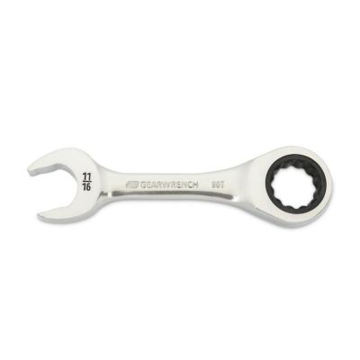 KDT86856 image(0) - GEARWRENCH 11/16 Inch 90-Tooth 12 Point Stubby Combination Ratcheting Wrench