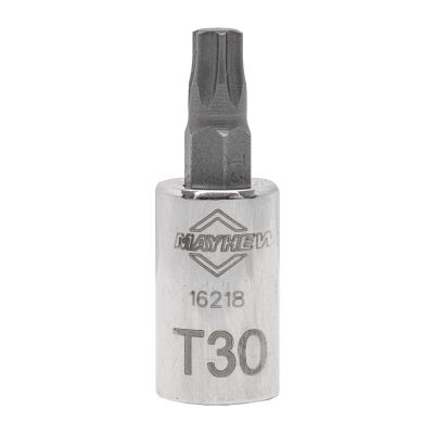 MAY16218 image(0) - Mayhew Mayhew T30 Torx&reg; Short Insert Socket Bit, 1/4-Inch Drive