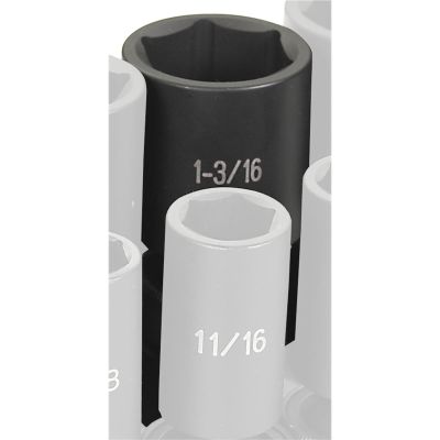 GRE2038UD image(0) - Grey Pneumatic 1/2" Drive x 1-3/16" Deep Universal Socket 6 Point - Black