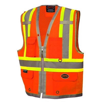 SRWV1010250U-2XL image(0) - Pioneer 300D Oxford with Mesh Back Surveyor Vest  - Color:  Hi-Vis Orange  - Size: 2XL