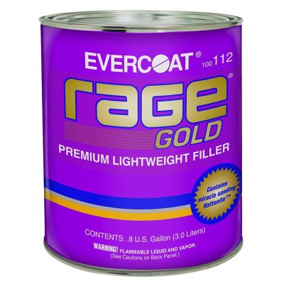 FIB112 image(0) - Fibre glass Evercoat Rage Gold 100112 Lightweight Premium Body Filler, 3 L Can, Gray, Liquid
