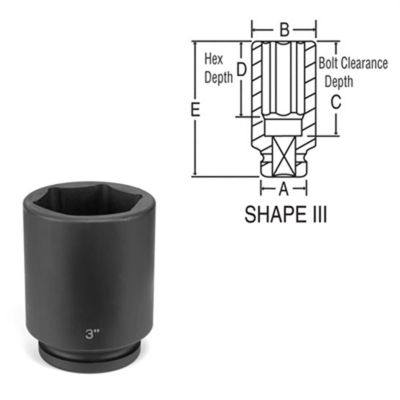 GRE4132D image(0) - Grey Pneumatic 1" Drive x 4-1/8" Deep Socket