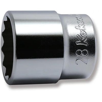 KKN4405M-28 image(0) - Ko-ken USA 4405M-28 1/2 Square Drive Socket 28 mm 12 Point Length 43 mm