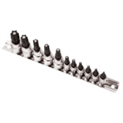 WLMW38801 image(0) - Wilmar Corp. / Performance Tool 11 Piece Magnetic Star Bit Socket Set