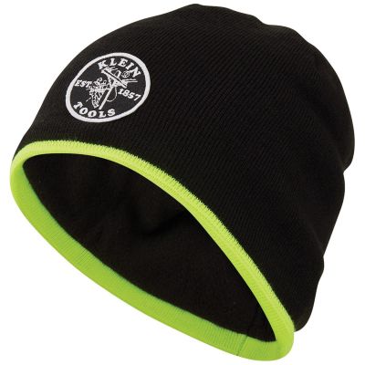KLE60388 image(0) - Klein Tools Heavy Knit Hat, Black, Vintage Patch Logo