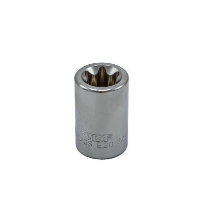 VIMVS820S image(0) - VIM Tools E20 TORX Socket, 1/2 Inch Square Drive, Satin Chrome