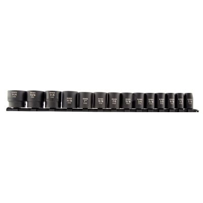 SUN2678A image(0) - SUNEX 1/2" Dr. SAE 12 Point Impact Socket Set on rail