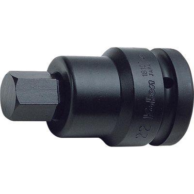 KKN18107-22-27 image(0) - Ko-ken USA 18107.22-27 1 Sq. Dr. Bit Socket 27mm Hex Length 98mm