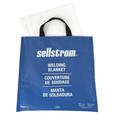 SRWS97455 image(0) - Sellstrom Fiberglass Welding Blanket - White 5' x 6' with Carrying Pouch