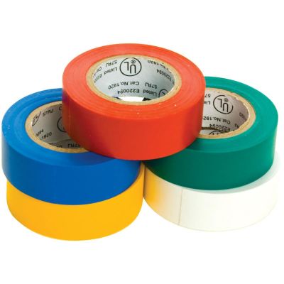 WLMW549 image(0) - Wilmar Corp. / Performance Tool 5 pk. 3/4" x 30' Colored Electrical Tape