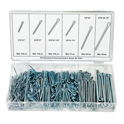 KTI00075 image(0) - K Tool International Cotter Pin Assortment - 555 Pieces