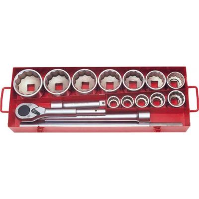 KKN8225M image(0) - Ko-ken USA 8225M 1 Square Drive 15 Piece 12-Point Metric Socket Set 32-80 mm