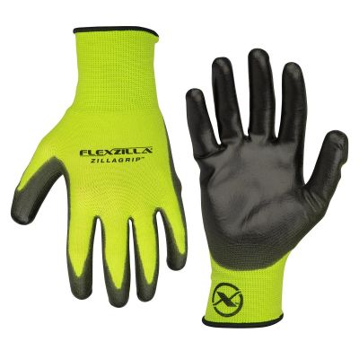 LEGGC300L image(0) - Legacy Manufacturing Flexzilla&reg; ZillaGrip&trade; Polyurethane Dip Gloves, Black/ZillaGreen&trade;, L