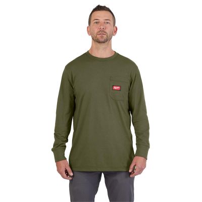 MLW606GN-XL image(0) - Milwaukee Tool GRIDIRON Pocket T-Shirt - Long Sleeve Green XL