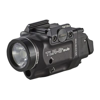 STL69418 image(0) - Streamlight TLR-8 X Sub (1913) - Includes High and Low Switches, (1) CR123A Lithium Battery, Multi-Tool, and Mounting Kit with Keys - Box - Black