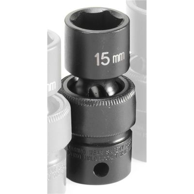 GRE1015UM image(0) - Grey Pneumatic 3/8" Drive x 15mm Standard Universal Socket