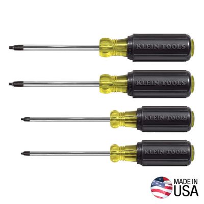 KLE85664 image(0) - Klein Tools Screwdriver Set, Square Recess, 4-Piece