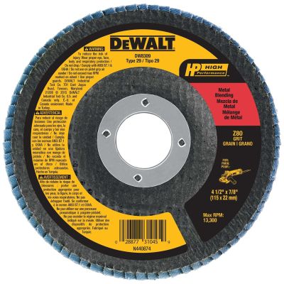 DWTDW8309 image(0) - DeWalt 4-1/2-in. (115mm) 80 Grit Zirconia Flap Disc