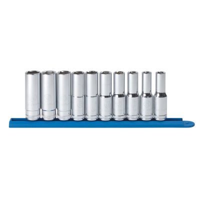 KDT80704 image(0) - GEARWRENCH 10 Piece 1/2 Inch Drive 6 Point Deep Metric Socket Set