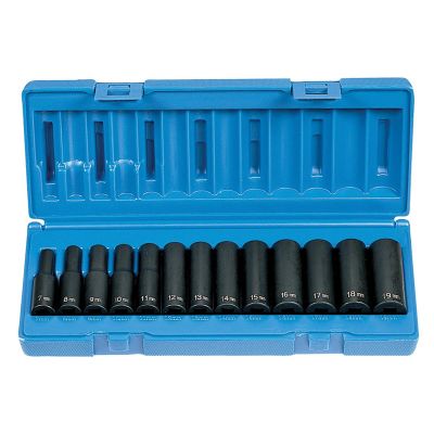 GRE1203MD image(0) - Grey Pneumatic 3/8" Drive 13 Piece Deep Metric Set - 12 Point
