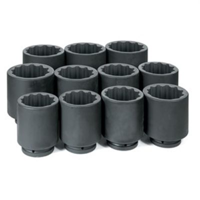 GRE9111D image(0) - Grey Pneumatic 1" Drive 11 Piece Deep Fractional Set 3-1/8" to 4-1/2"-12 Point